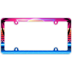 Cruiser Accessories Synthwave license plate frame in white, front view