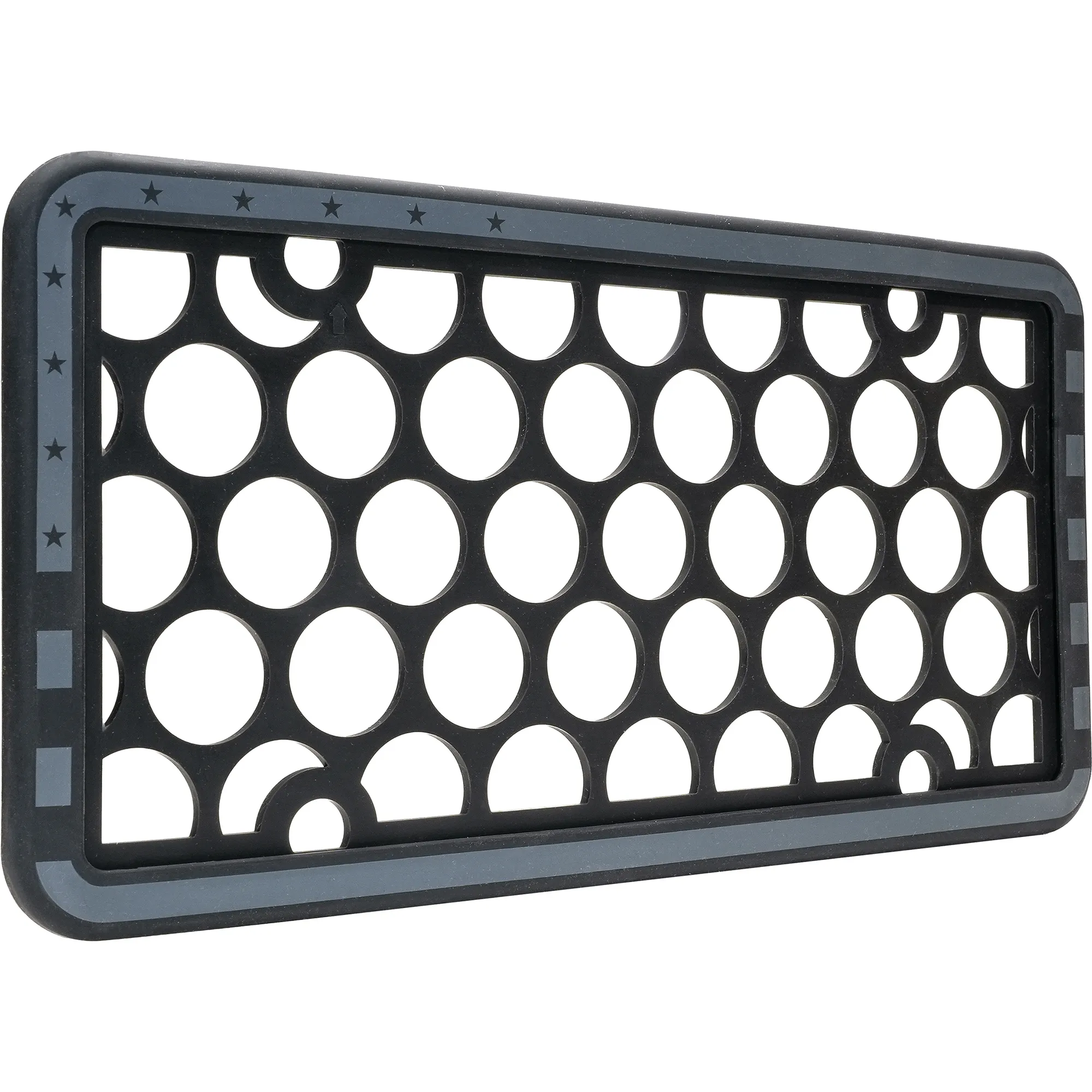 Silicone II Black and Gray Flag License Plate Frame