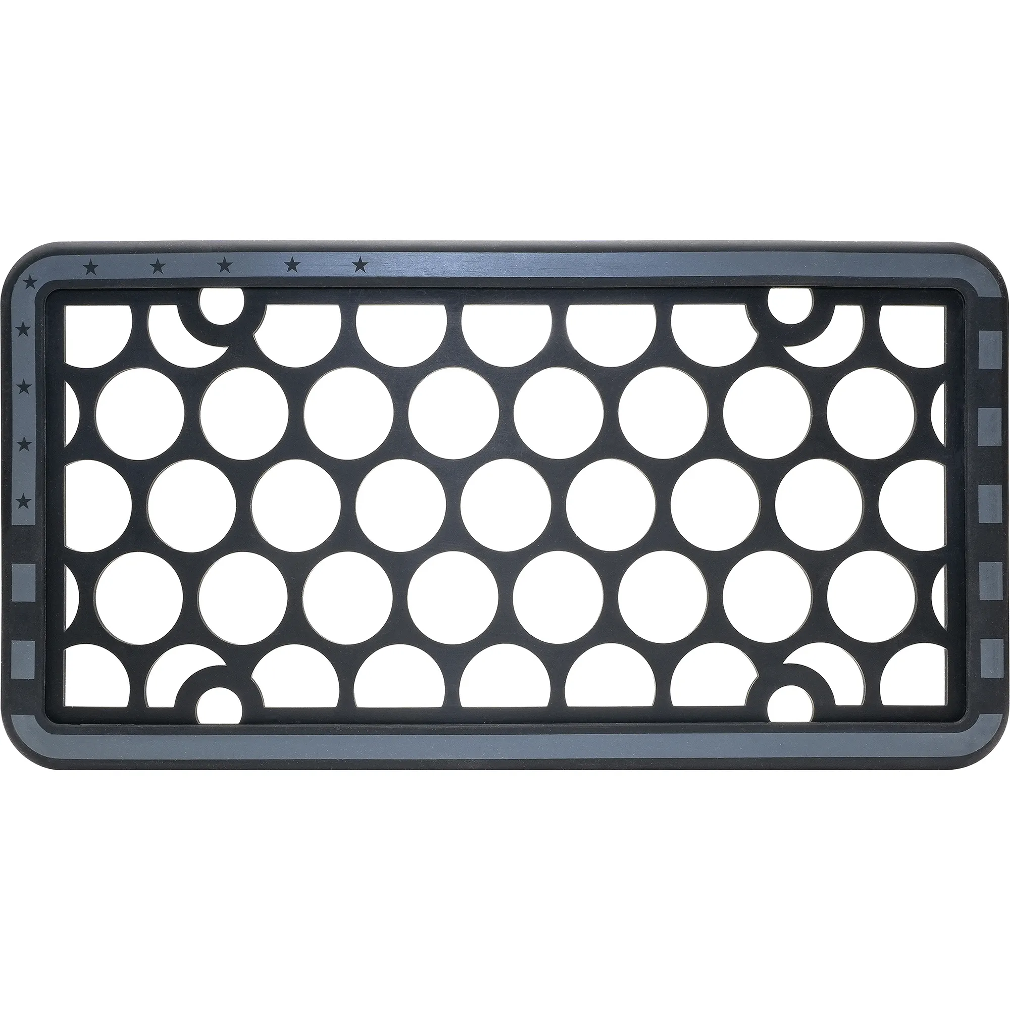 Silicone II Black and Gray Flag License Plate Frame