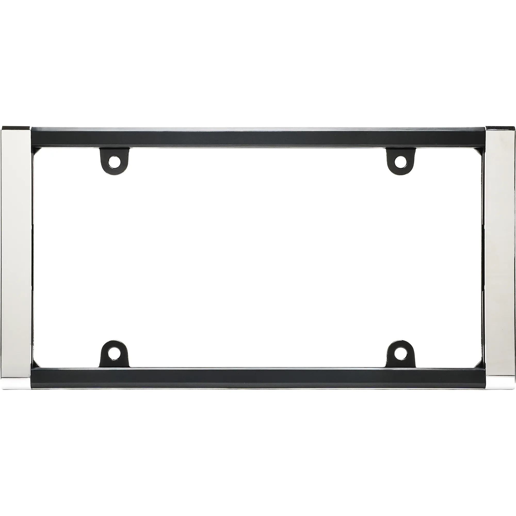 Obsidian License Plate Frame, Black/Chrome