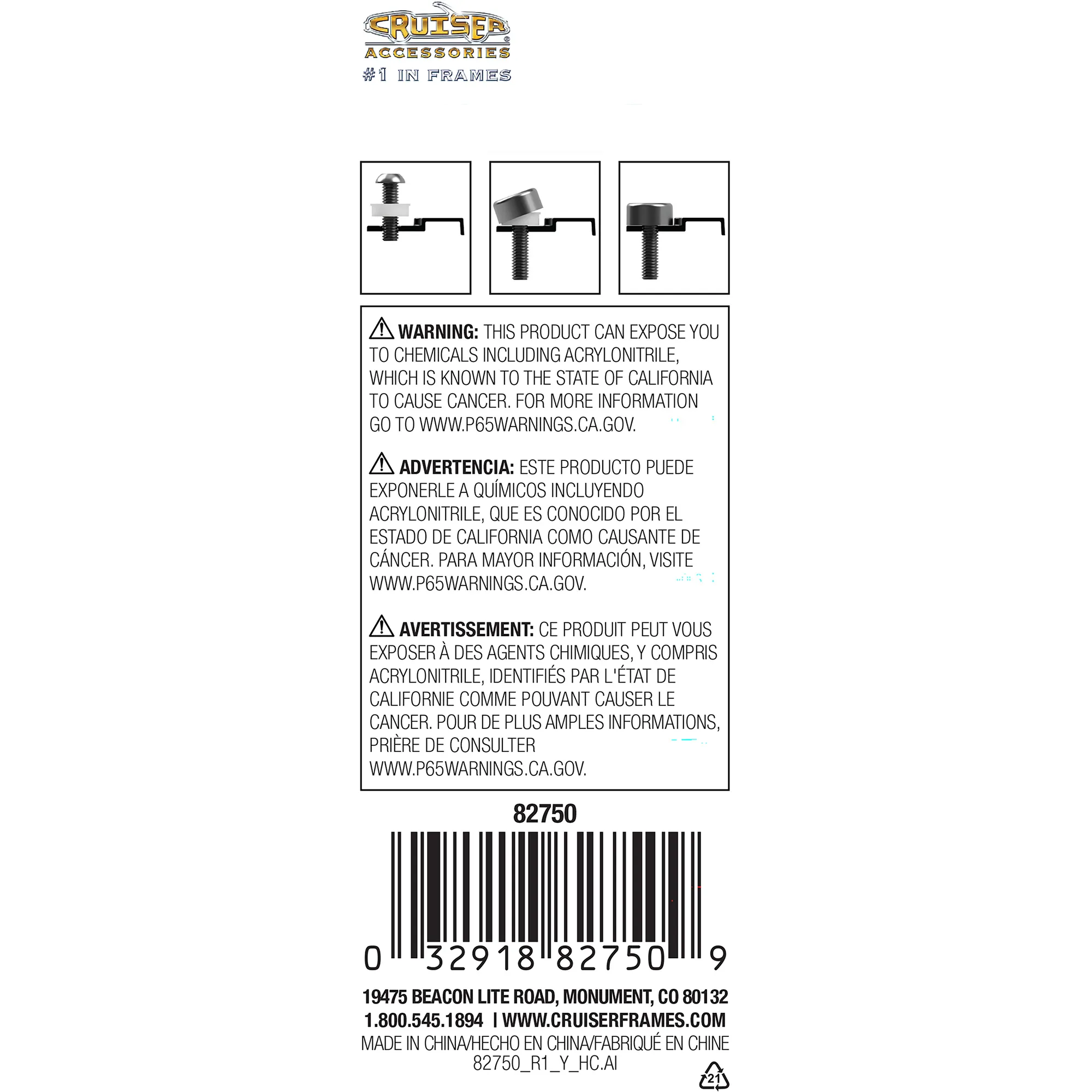 Cruiser Accessories Black Bling Fastener Caps