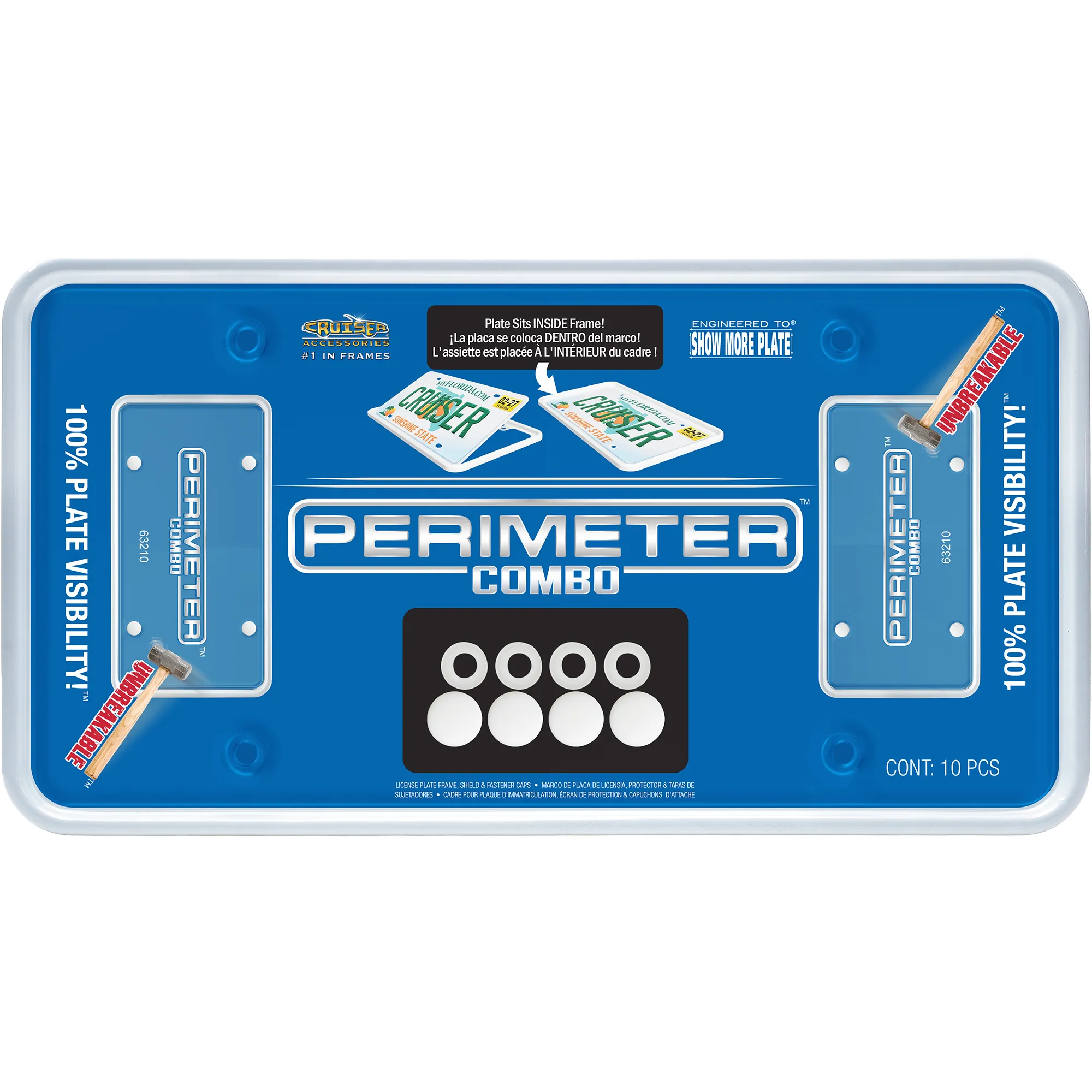 Perimeter Shield and Frame Combo, White/Clear