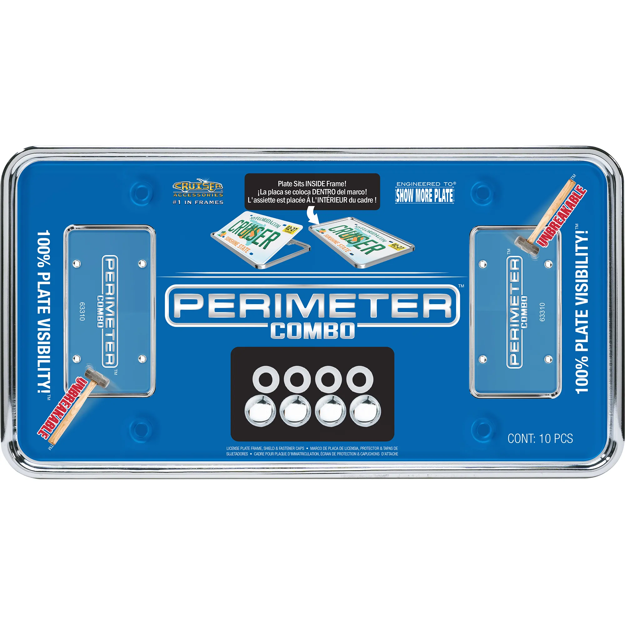 Perimeter Shield and Frame Combo, Chrome/Clear