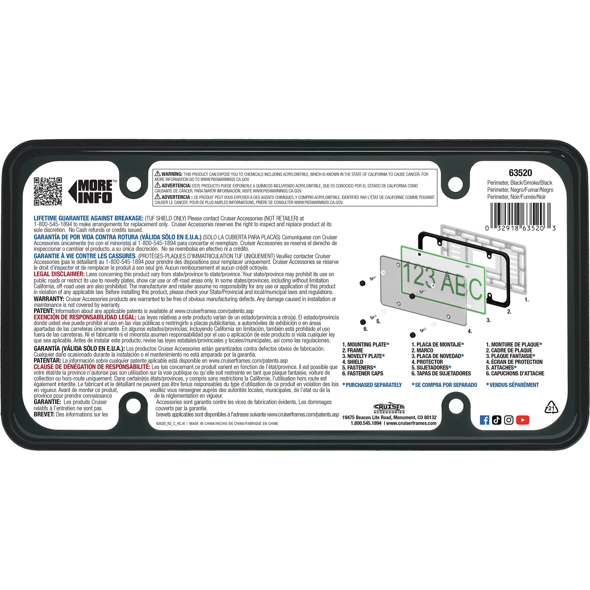 Perimeter Shield and Frame Combo, Black/Smoke