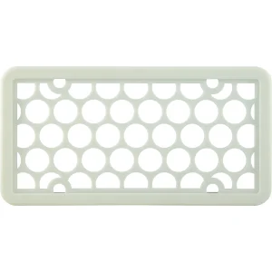 Cruiser Accessories Silicone glow in the dark license plate frame, front out of package view. This frame is white but glows green in the dark.