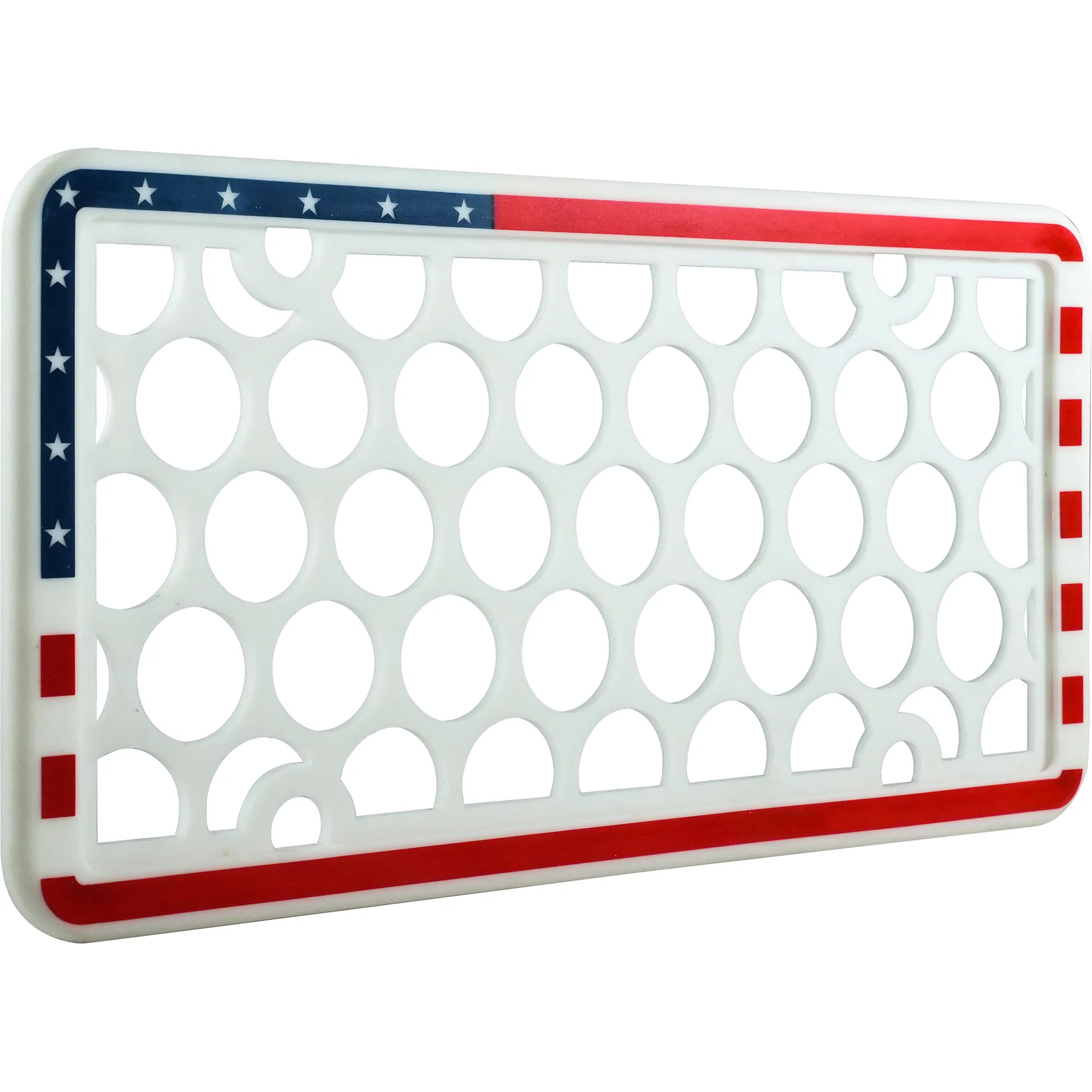 Silicone USA Flag License Plate Frame, White