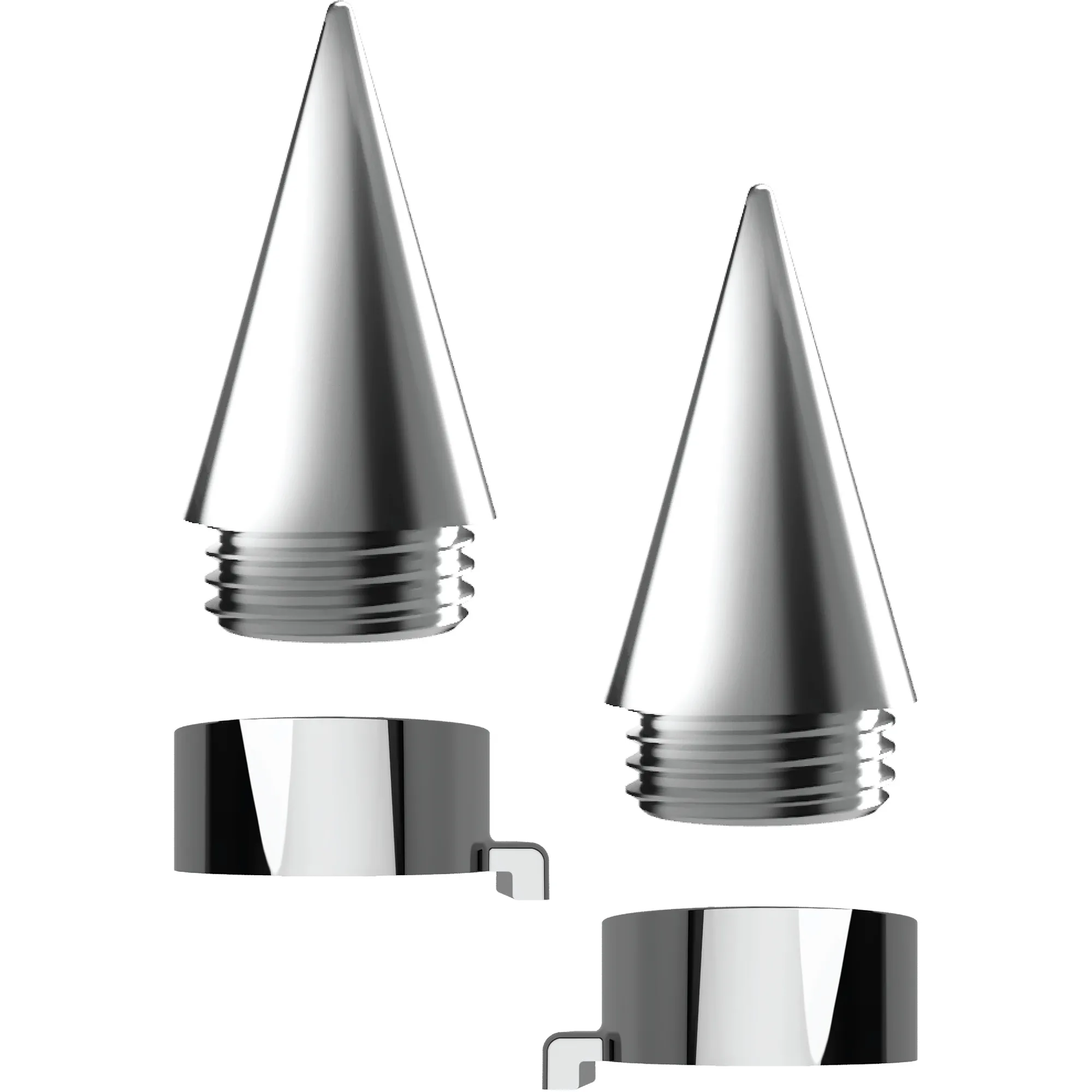 Spike License Plate Fastener Caps, Chrome